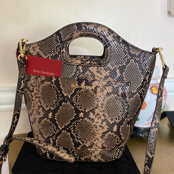 Enzo Angiolini snake skin crossbody bag - Picture 5 of 6